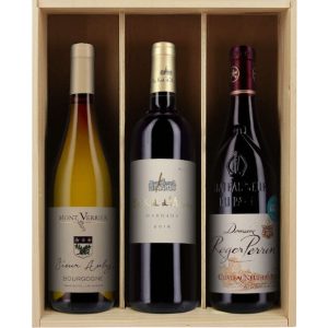 Le Trio des Régions Françaises – 3 bouteilles & caisse bois
